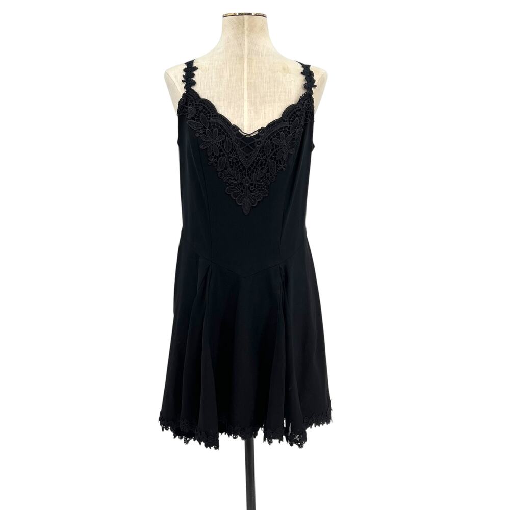 Dolls Kill Widow Darkest Desires Lace Mini Dress Corset‎ Lace-Up Black Size XL